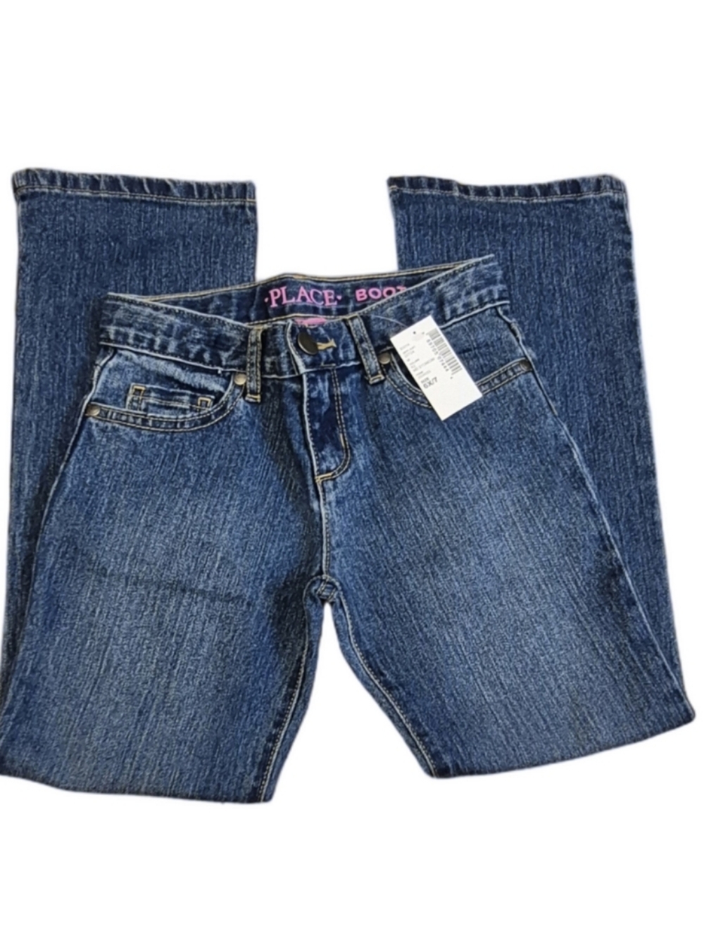 The Children's Place Medium Stonewashed Bootcut Blue Jeans Sz 6X 7 Girls Denim